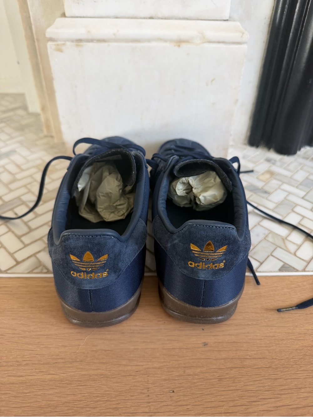 Adidas Gazelle Indoor College Navy Suede Gum Soles - Men's 7.5 / Women's 8.5 - Picture 5 of 6
